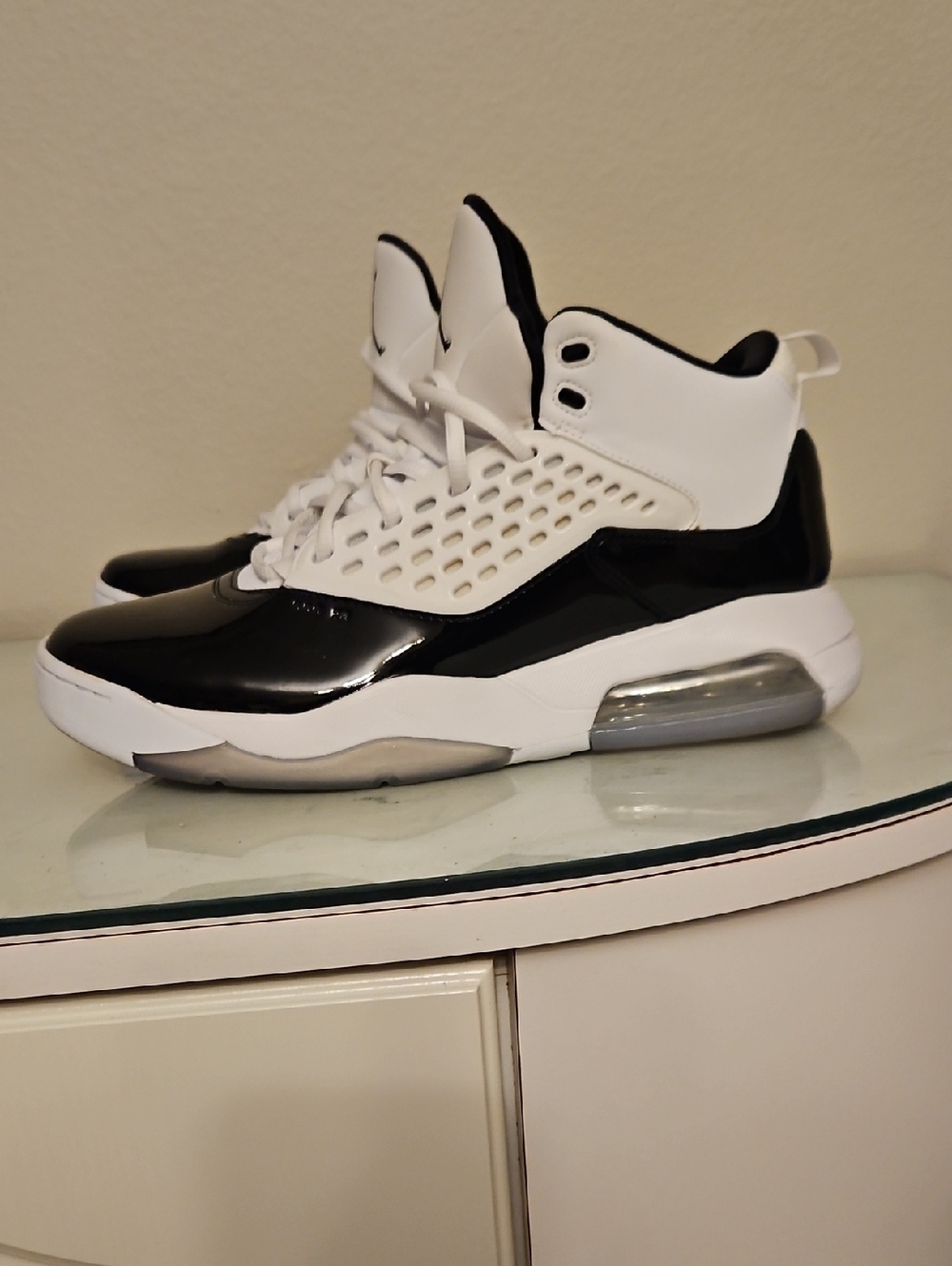 AIR Jordans Black and White High-Top Sneakers